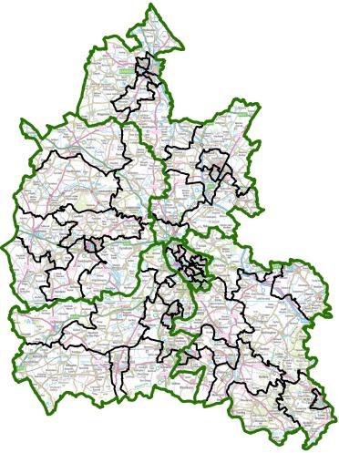 A map of current divisions in Oxfordshire