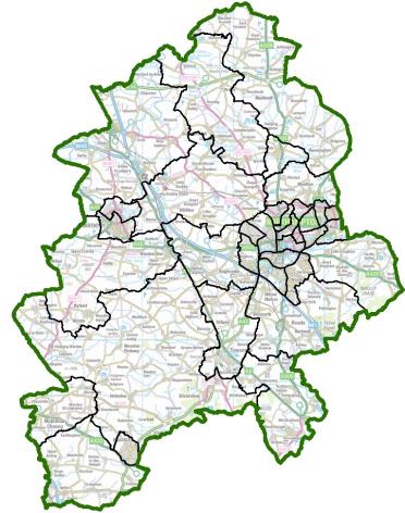 A map of draft proposals for new electoral arrangements in West Northamptonshire